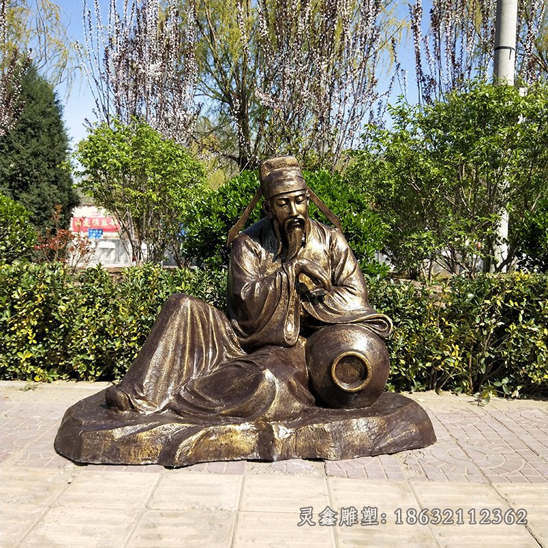 李白古代人物铜雕与石雕的艺术魅力